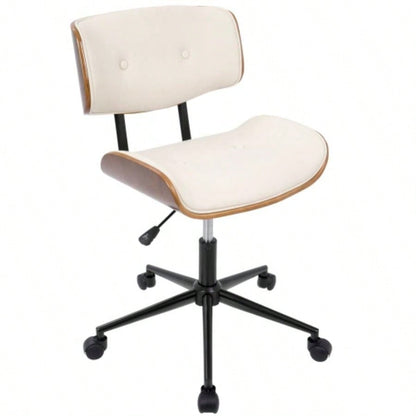 Lombardi Mid - Modern Adjustable Office Chair with Swivel in Walnut and by LumiSource
