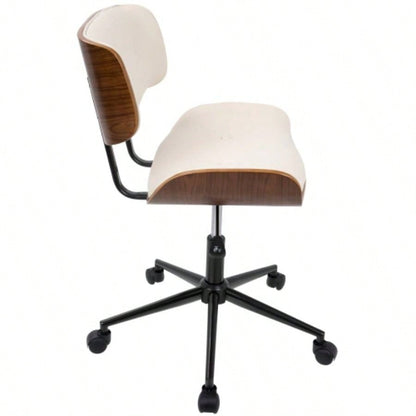 Lombardi Mid - Modern Adjustable Office Chair with Swivel in Walnut and by LumiSource