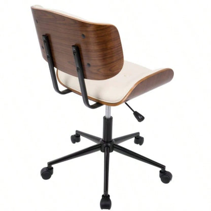 Lombardi Mid - Modern Adjustable Office Chair with Swivel in Walnut and by LumiSource