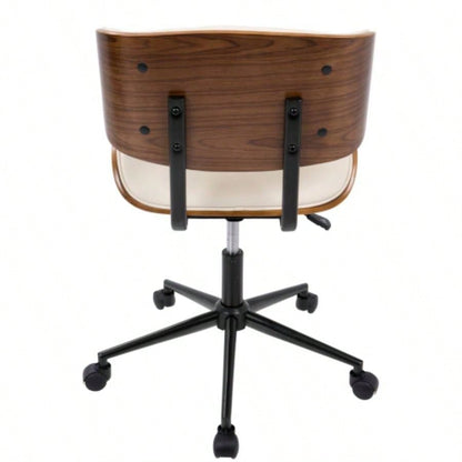 Lombardi Mid - Modern Adjustable Office Chair with Swivel in Walnut and by LumiSource