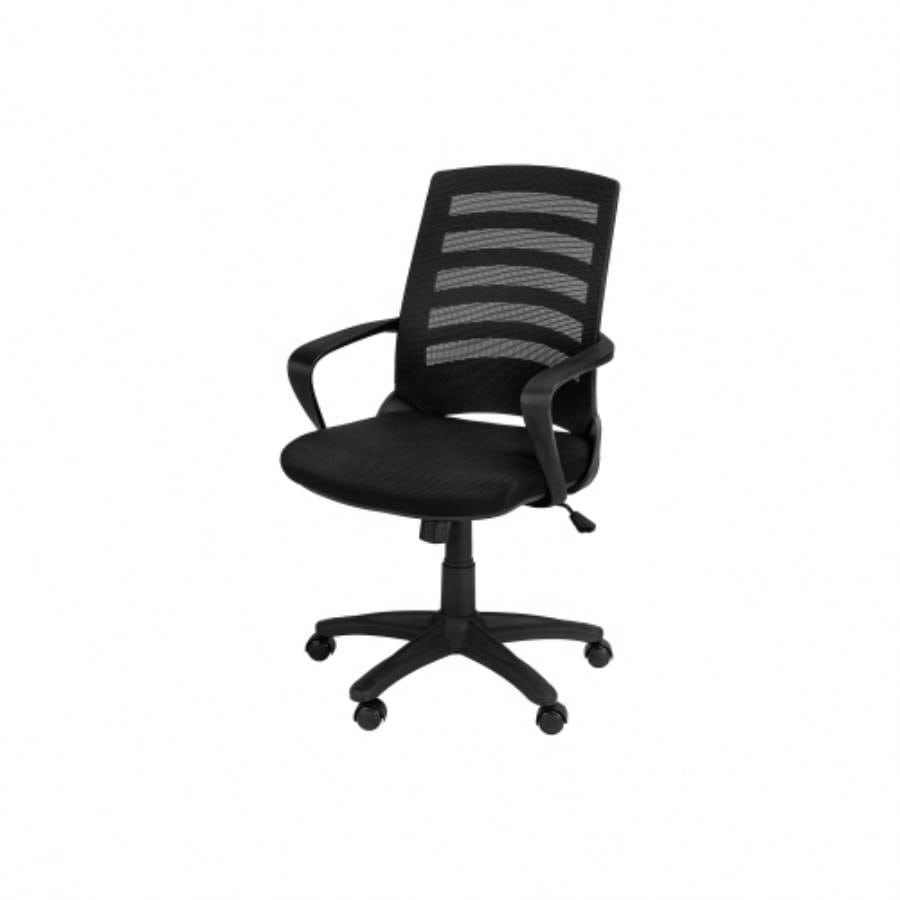 Office Chair, Adjustable Height, Swivel, Ergonomic, Armrests, Computer Desk, Work, Black Mesh, Black Metal, Contemporary, Modern