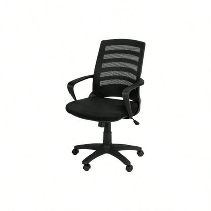 Office Chair, Adjustable Height, Swivel, Ergonomic, Armrests, Computer Desk, Work, Black Mesh, Black Metal, Contemporary, Modern