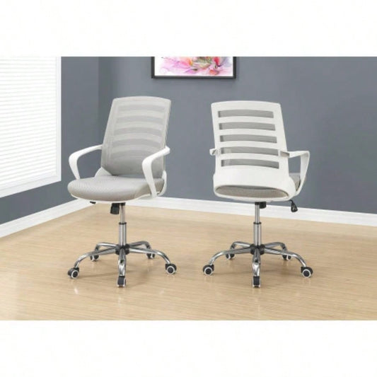 Office Chair, Adjustable Height, Swivel, Ergonomic, Armrests, Computer Desk, Work, Mesh, Metal, Contemporary, Modern