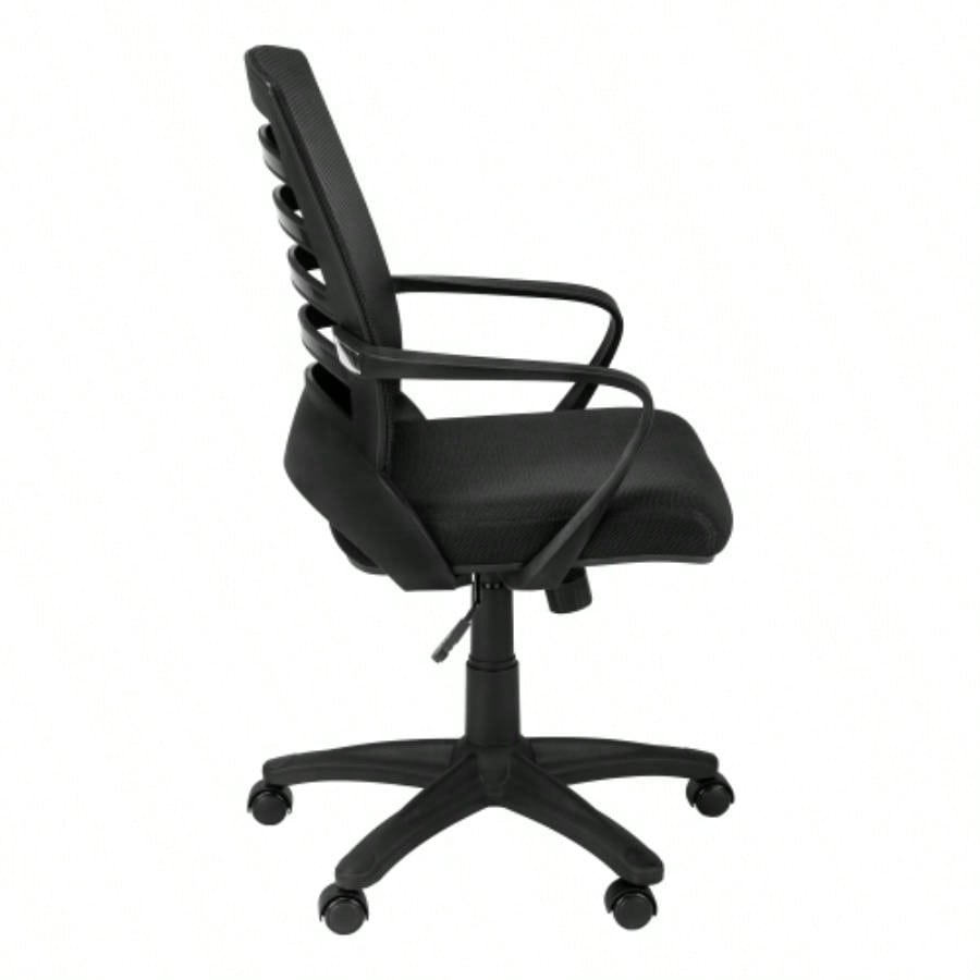 Office Chair, Adjustable Height, Swivel, Ergonomic, Armrests, Computer Desk, Work, Black Mesh, Black Metal, Contemporary, Modern