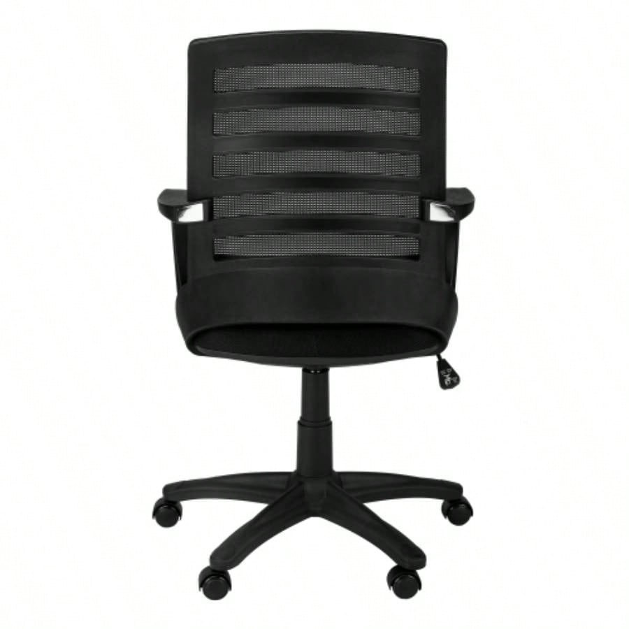 Office Chair, Adjustable Height, Swivel, Ergonomic, Armrests, Computer Desk, Work, Black Mesh, Black Metal, Contemporary, Modern