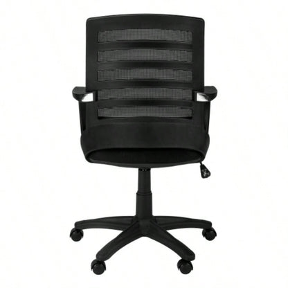 Office Chair, Adjustable Height, Swivel, Ergonomic, Armrests, Computer Desk, Work, Black Mesh, Black Metal, Contemporary, Modern
