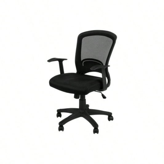 Office Chair, Adjustable Height, Swivel, Ergonomic, Armrests, Computer Desk, Work, Black Mesh, Black Metal, Contemporary, Modern