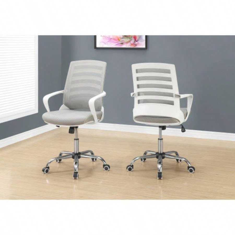Office Chair, Adjustable Height, Swivel, Ergonomic, Armrests, Computer Desk, Work, Mesh, Metal, Contemporary, Modern