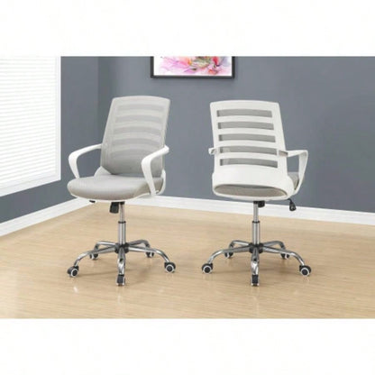 Office Chair, Adjustable Height, Swivel, Ergonomic, Armrests, Computer Desk, Work, Mesh, Metal, Contemporary, Modern