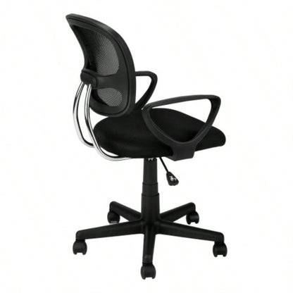 Office Chair, Adjustable Height, Swivel, Ergonomic, Armrests, Computer Desk, Work, Juvenile, Black Mesh, Black Metal, Contemporary, Modern