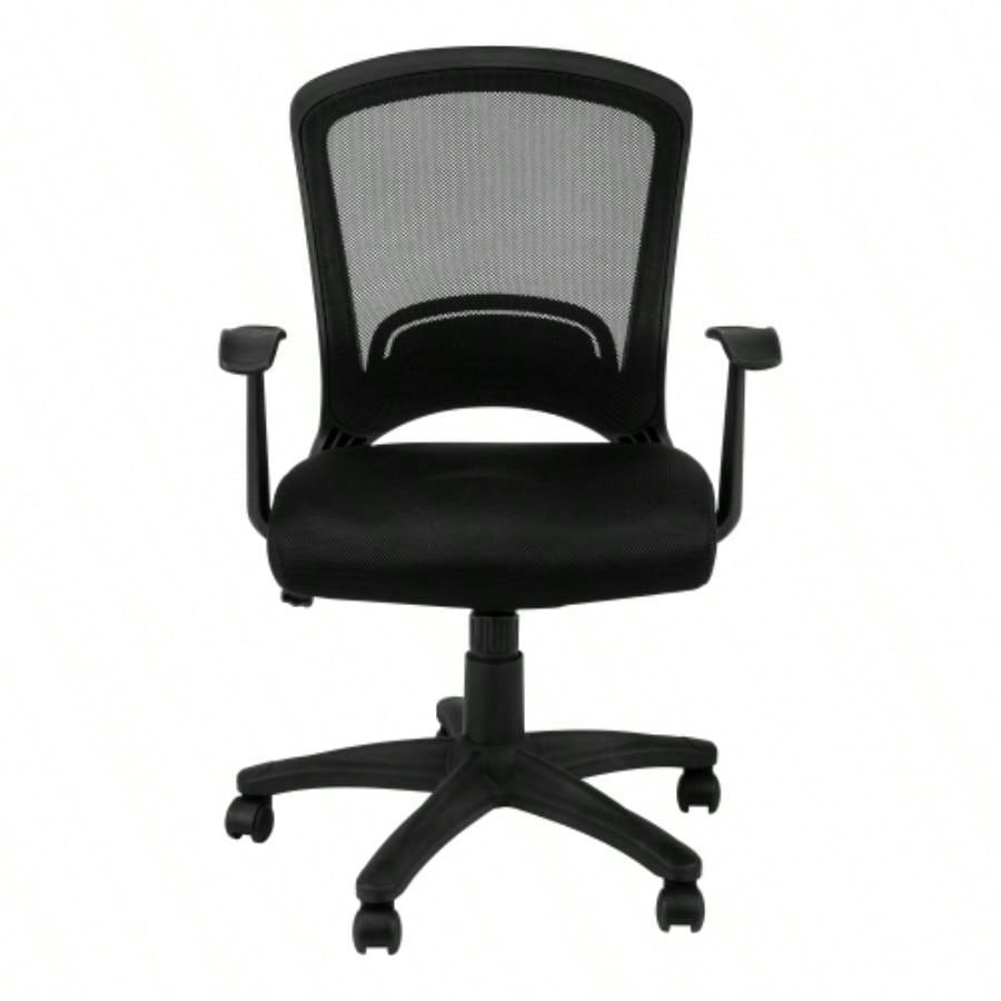 Office Chair, Adjustable Height, Swivel, Ergonomic, Armrests, Computer Desk, Work, Black Mesh, Black Metal, Contemporary, Modern