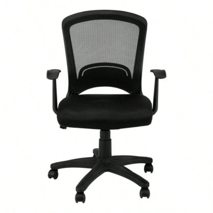 Office Chair, Adjustable Height, Swivel, Ergonomic, Armrests, Computer Desk, Work, Black Mesh, Black Metal, Contemporary, Modern