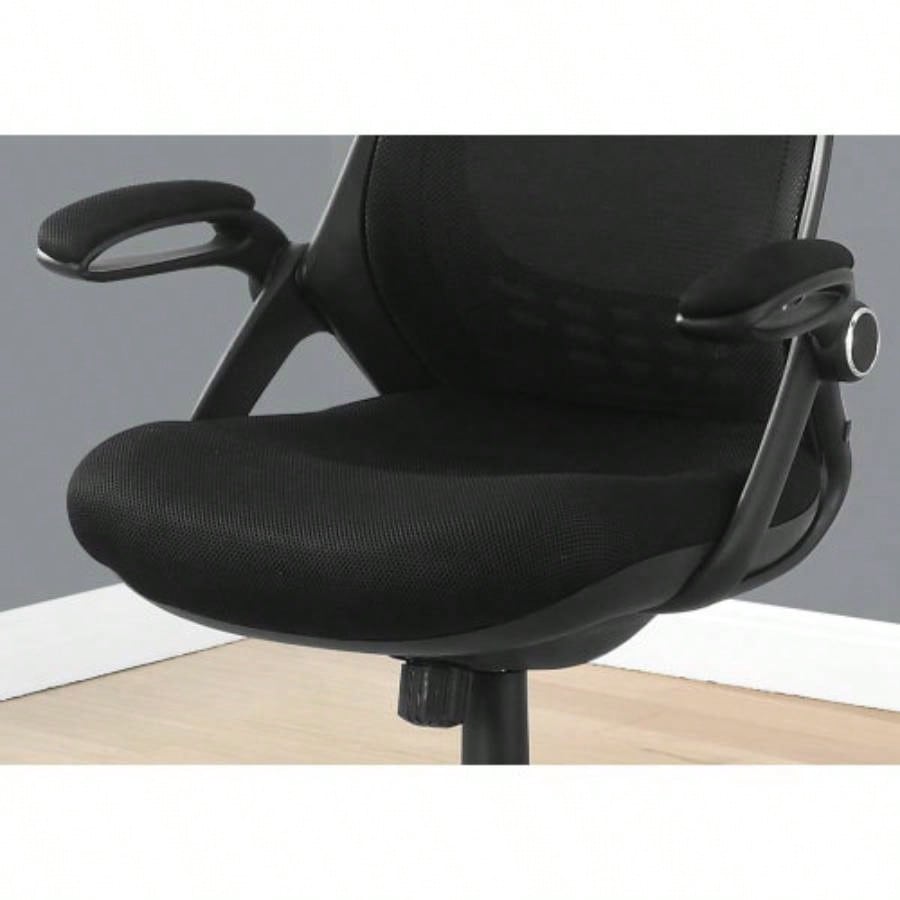 Office Chair, Adjustable Height, Swivel, Ergonomic, Armrests, Computer Desk, Work, Black Mesh, Metal, Contemporary, Modern