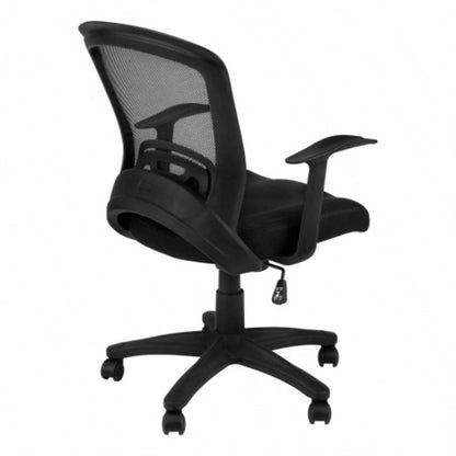 Office Chair, Adjustable Height, Swivel, Ergonomic, Armrests, Computer Desk, Work, Black Mesh, Black Metal, Contemporary, Modern