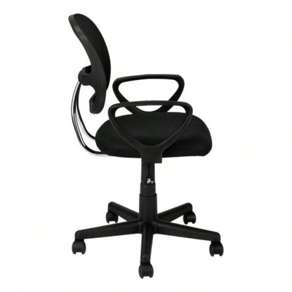 Office Chair, Adjustable Height, Swivel, Ergonomic, Armrests, Computer Desk, Work, Juvenile, Black Mesh, Black Metal, Contemporary, Modern