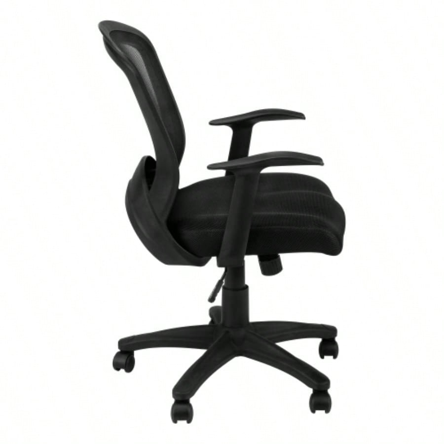 Office Chair, Adjustable Height, Swivel, Ergonomic, Armrests, Computer Desk, Work, Black Mesh, Black Metal, Contemporary, Modern