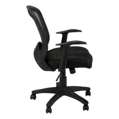 Office Chair, Adjustable Height, Swivel, Ergonomic, Armrests, Computer Desk, Work, Black Mesh, Black Metal, Contemporary, Modern