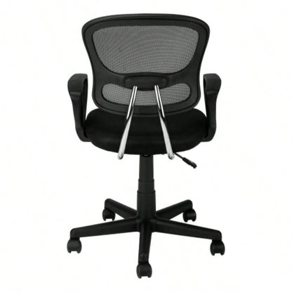 Office Chair, Adjustable Height, Swivel, Ergonomic, Armrests, Computer Desk, Work, Juvenile, Black Mesh, Black Metal, Contemporary, Modern