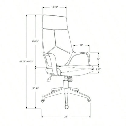 Office Chair, Adjustable Height, Swivel, Ergonomic, Armrests, Computer Desk, Work, Mesh, White Metal, Contemporary, Modern
