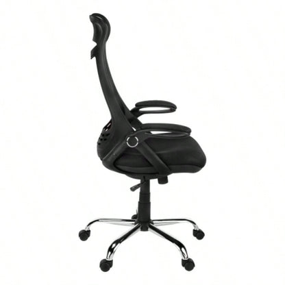 Office Chair, Adjustable Height, Swivel, Ergonomic, Armrests, Computer Desk, Work, Black Mesh, Metal, Contemporary, Modern