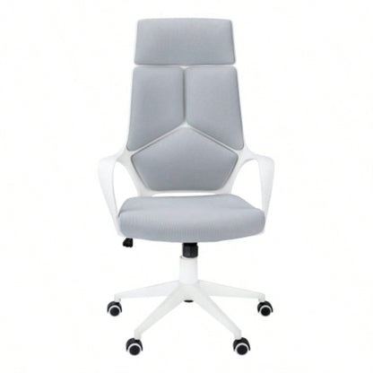 Office Chair, Adjustable Height, Swivel, Ergonomic, Armrests, Computer Desk, Work, Mesh, White Metal, Contemporary, Modern