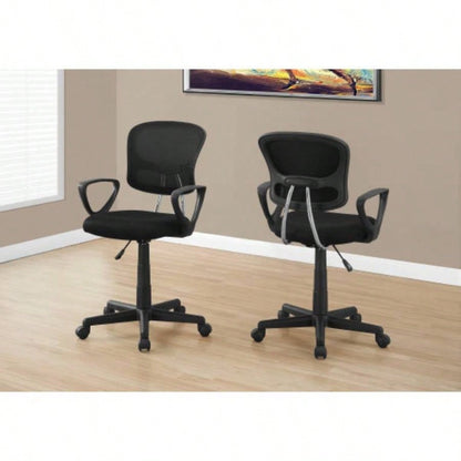 Office Chair, Adjustable Height, Swivel, Ergonomic, Armrests, Computer Desk, Work, Juvenile, Black Mesh, Black Metal, Contemporary, Modern