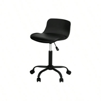 Office Chair, Adjustable Height, Swivel, Ergonomic, Computer Desk, Work, Juvenile, Black Leather Look, White Metal, Contemporary, Modern