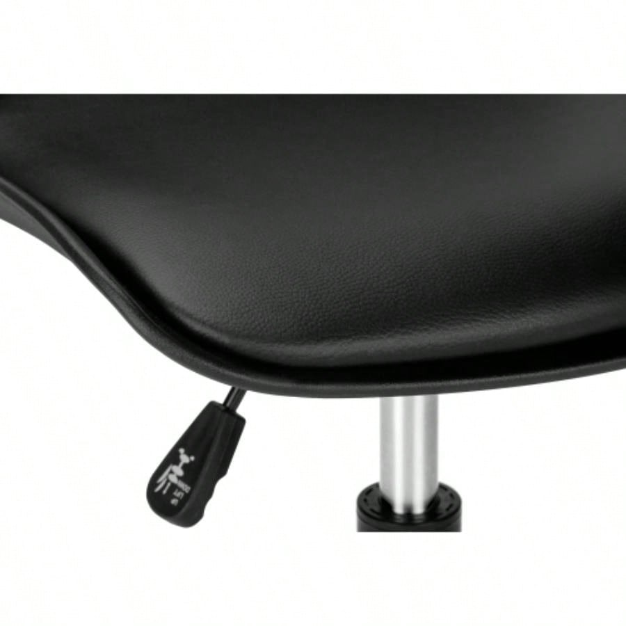 Office Chair, Adjustable Height, Swivel, Ergonomic, Computer Desk, Work, Juvenile, Black Leather Look, White Metal, Contemporary, Modern