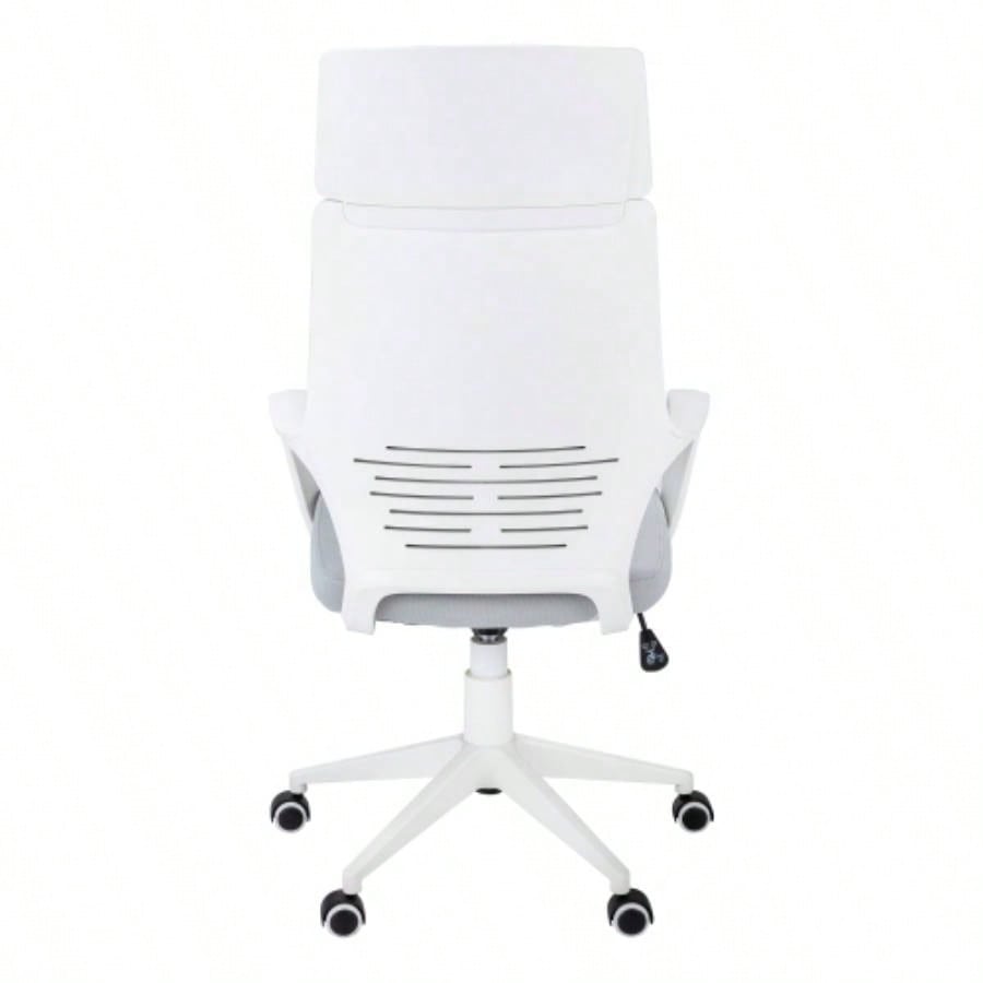 Office Chair, Adjustable Height, Swivel, Ergonomic, Armrests, Computer Desk, Work, Mesh, White Metal, Contemporary, Modern