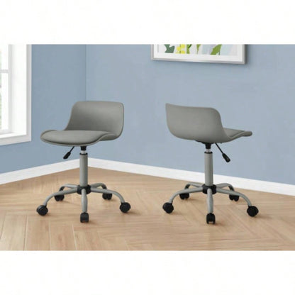 Office Chair, Adjustable Height, Swivel, Ergonomic, Computer Desk, Work, Juvenile, Leather Look, Metal, Contemporary, Modern