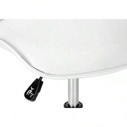 Office Chair, Adjustable Height, Swivel, Ergonomic, Computer Desk, Work, Juvenile, White Leather Look, White Metal, Contemporary, Modern