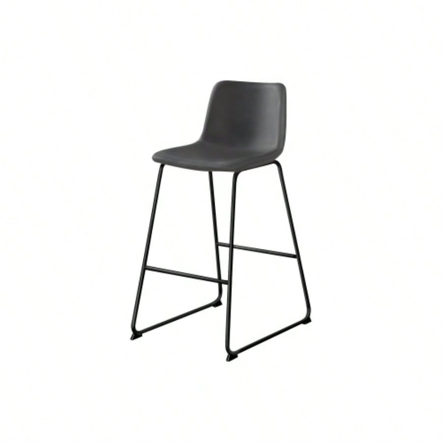 Office Chair, Bar Height, Standing, Computer Desk, Work, Leather Look, Black Metal, Contemporary, Modern