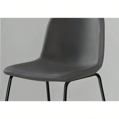 Office Chair, Bar Height, Standing, Computer Desk, Work, Leather Look, Black Metal, Contemporary, Modern