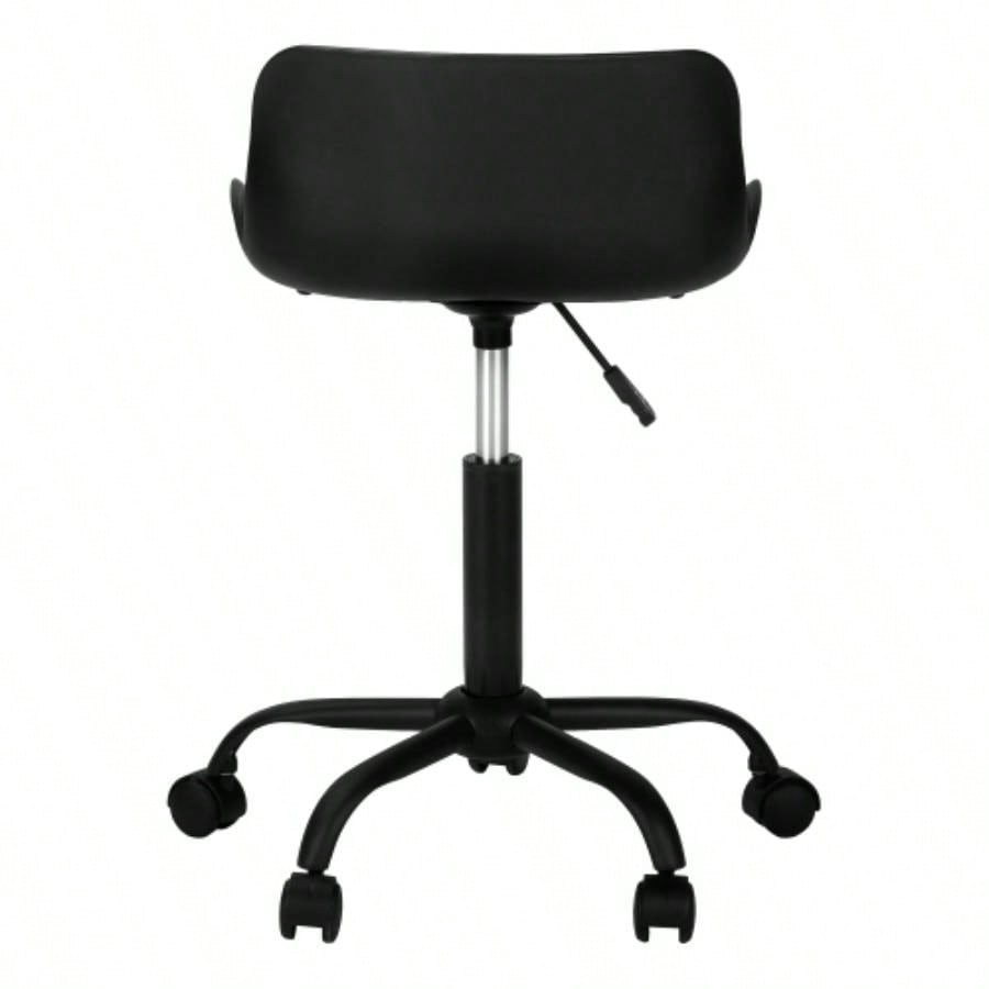 Office Chair, Adjustable Height, Swivel, Ergonomic, Computer Desk, Work, Juvenile, Black Leather Look, White Metal, Contemporary, Modern