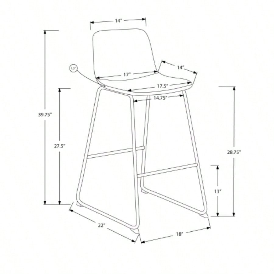 Office Chair, Bar Height, Standing, Computer Desk, Work, Leather Look, Black Metal, Contemporary, Modern