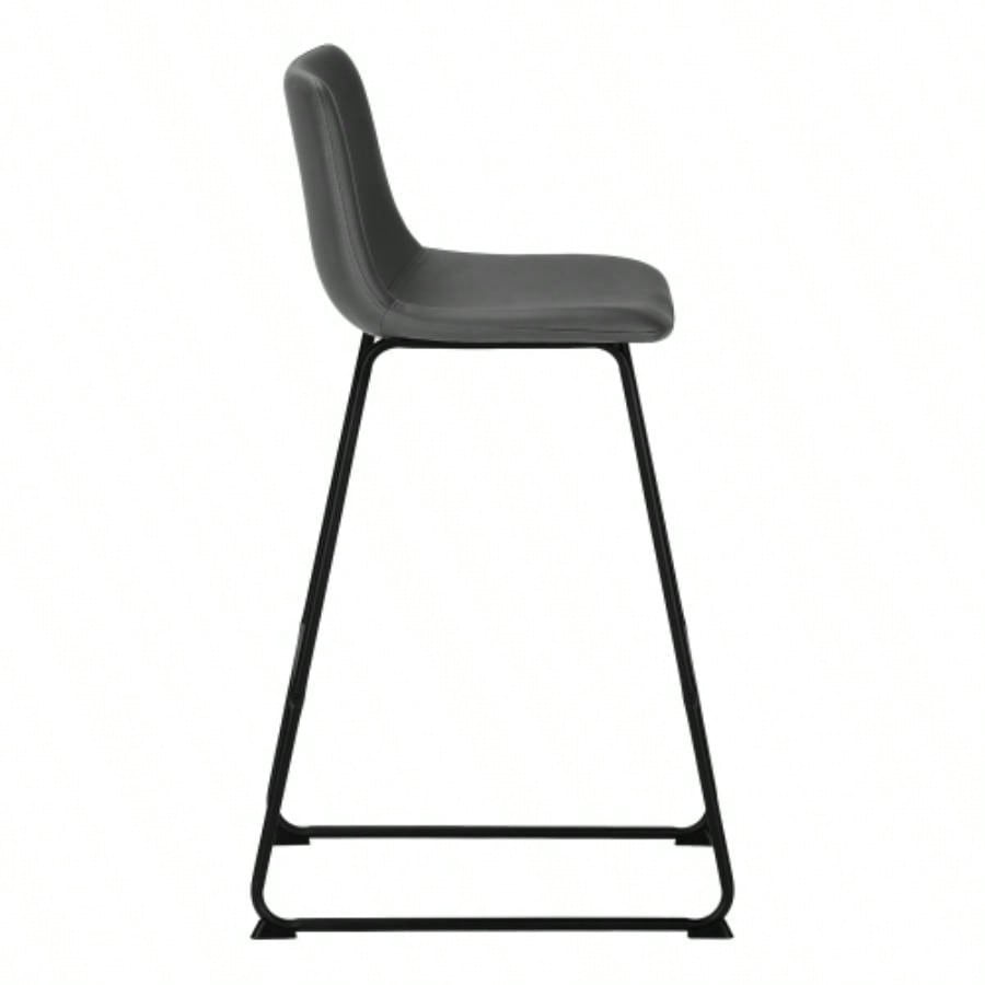 Office Chair, Bar Height, Standing, Computer Desk, Work, Leather Look, Black Metal, Contemporary, Modern
