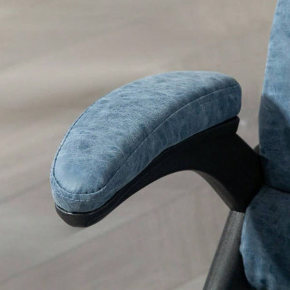 HOMCOM High Back Vibration Massage Office Chair with 6 Vibration Points, Heated Reclining PU Leather Computer Chair with Armrest and Remote, Blue