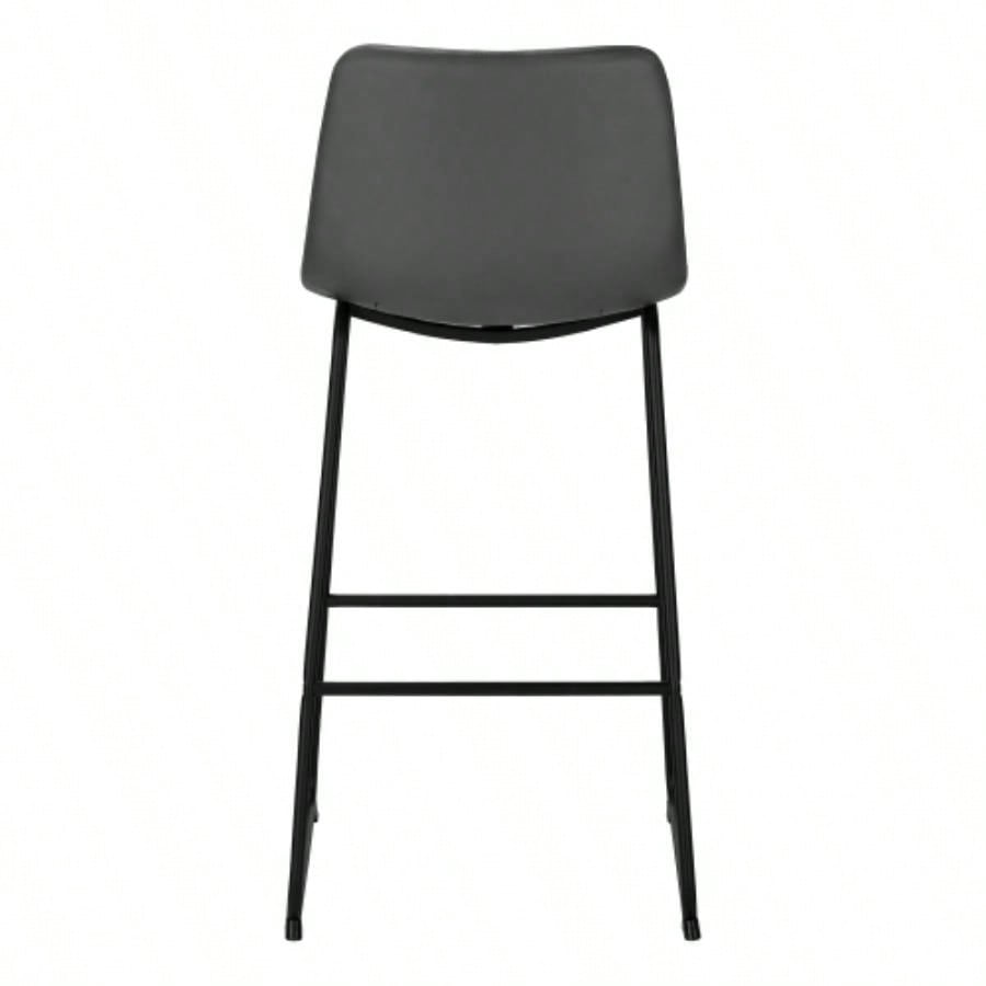 Office Chair, Bar Height, Standing, Computer Desk, Work, Leather Look, Black Metal, Contemporary, Modern