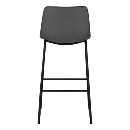 Office Chair, Bar Height, Standing, Computer Desk, Work, Leather Look, Black Metal, Contemporary, Modern