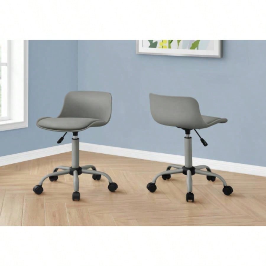 Office Chair, Adjustable Height, Swivel, Ergonomic, Computer Desk, Work, Juvenile, Leather Look, Metal, Contemporary, Modern