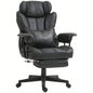HOMCOM Executive Office Chair, 400LBS Big and Tall Office Chair with Foot Rest, Microfiber Computer Desk Chair with Lumbar Support, Reclining Function and Wide, Black