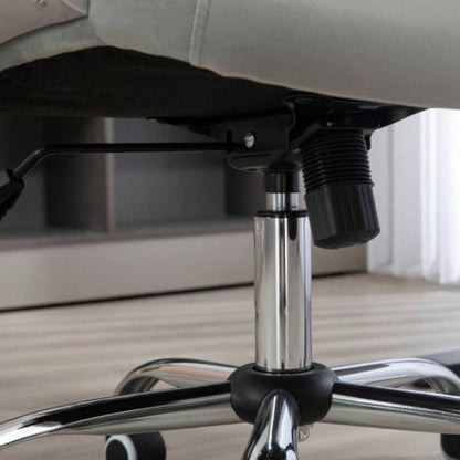 Vinsetto Home Office Chair, Velvet Computer Chair, Button Tufted Desk Chair with Swivel Wheels, Adjustable Height, and Tilt Function, Light Gray
