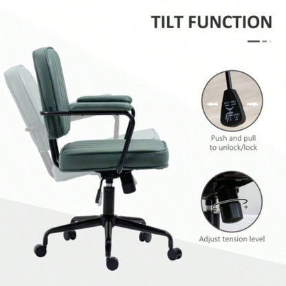 Vinsetto Home Office Chair with Adjustable Height and Tilt, Green