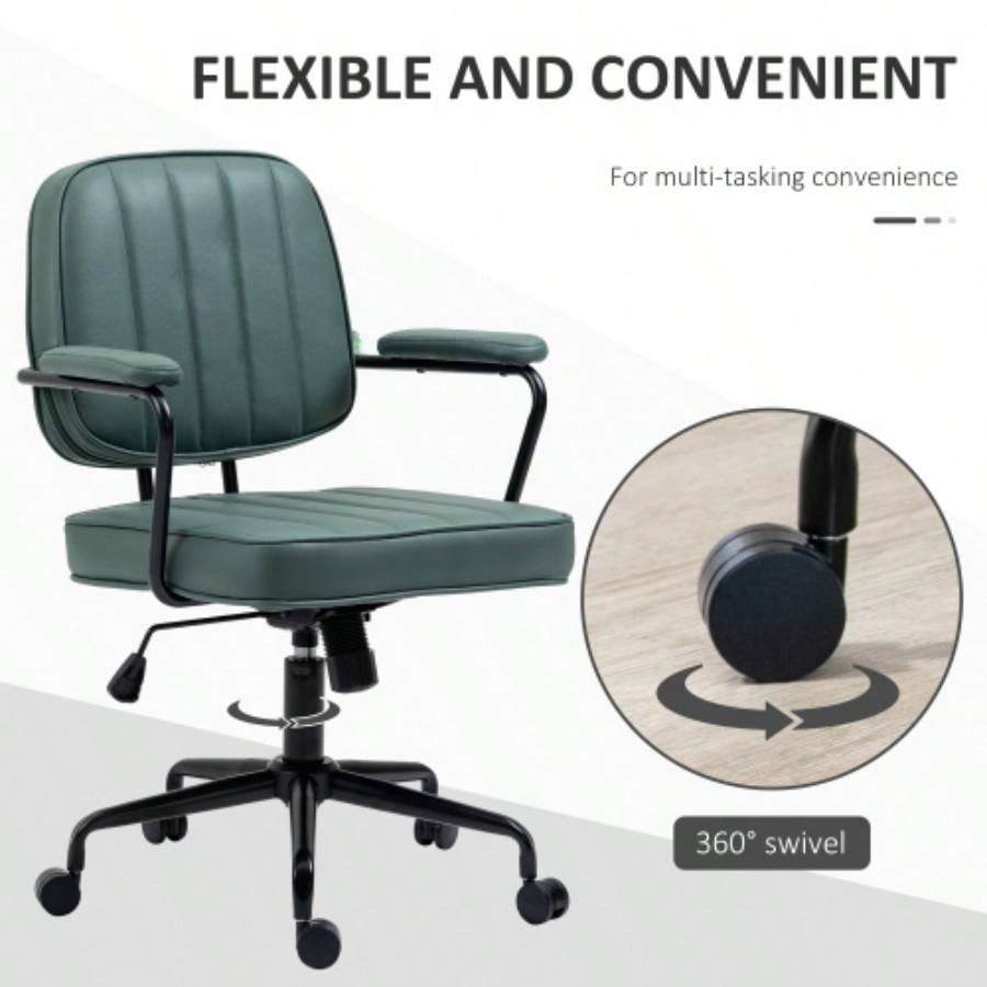 Vinsetto Home Office Chair with Adjustable Height and Tilt, Green