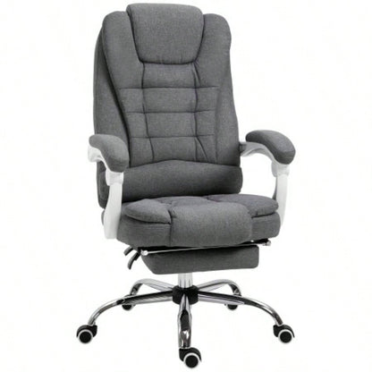 Vinsetto Executive Office Chair with Footrest, Linen - Fabric Computer Chair