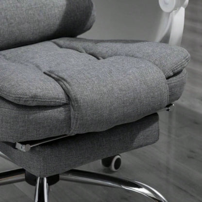 Vinsetto Executive Office Chair with Footrest, Linen - Fabric Computer Chair