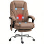 Vinsetto Massage Office Chair with Foot Rest, Executive Office Chair with 6 Vibration Point and Heat, Reclining Computer Chair, Swivel Desk Chair, Adjustable Height, Brown