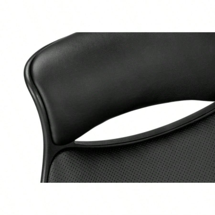 Office Chair, Adjustable Height, Swivel, Ergonomic, Armrests, Computer Desk, Work, Black Leather Look, Black Metal, Contemporary, Modern