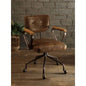 Hallie Vintage Black Top Grain Leather Office Chair