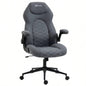 Vinsetto High Back Office Chair with Flip Up Armrests, Swivel Computer Chair with Adjustable Height and Tilt Function, Dark Gray